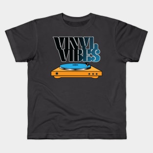 Vinyl Vibes Record PLayer Kids T-Shirt